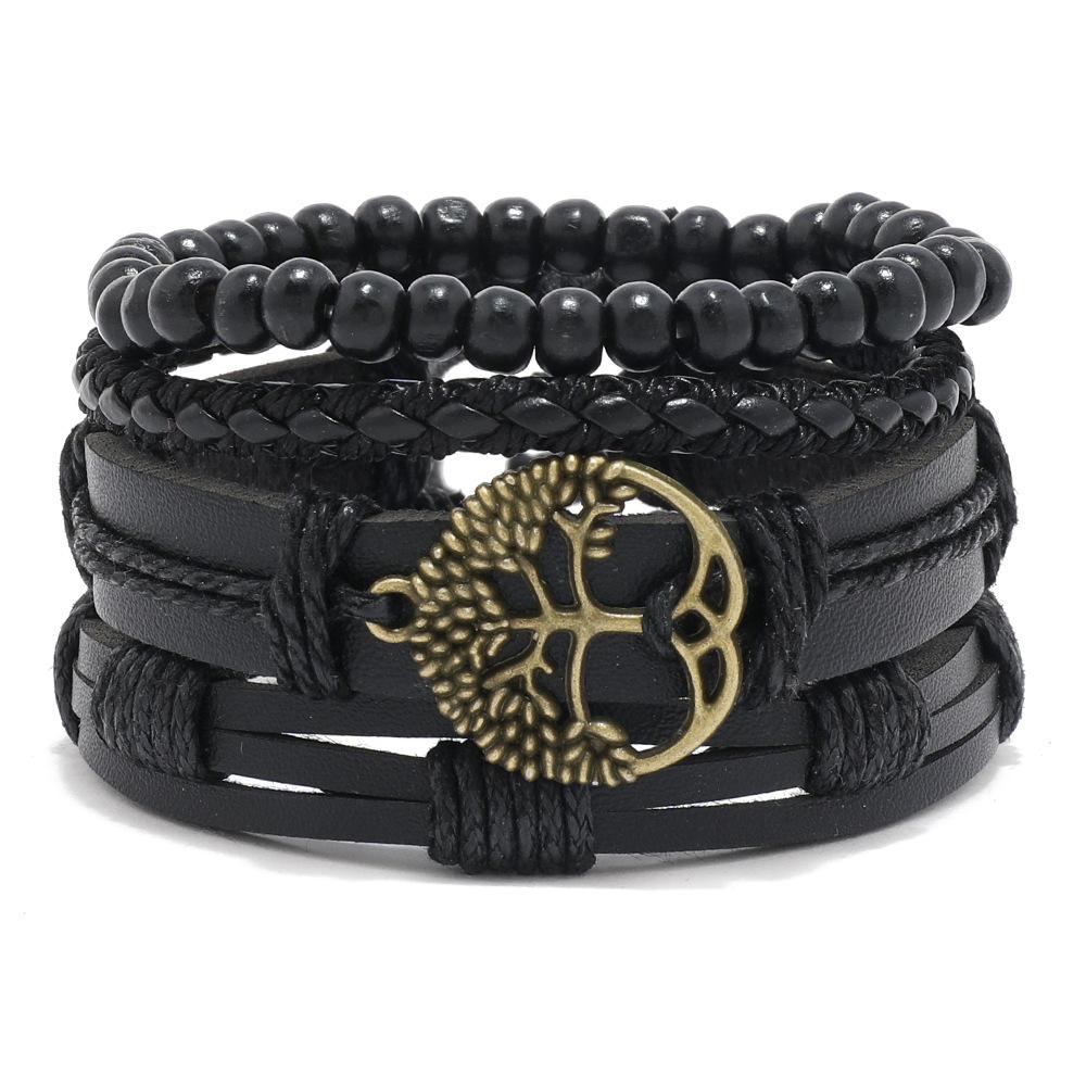 9 Styles Vintage Leather Bracelet for Women Men Woven Bracelet Set Punk Style Men's Multi-layer Braided Bracelet Charm Jewelry Gifts