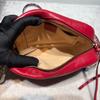 [Pre-Owned] GG Marmont Small Red Leather Quilted Wave Pattern Shoulder Bag With Gold Hardware - Very Good #VFSINX