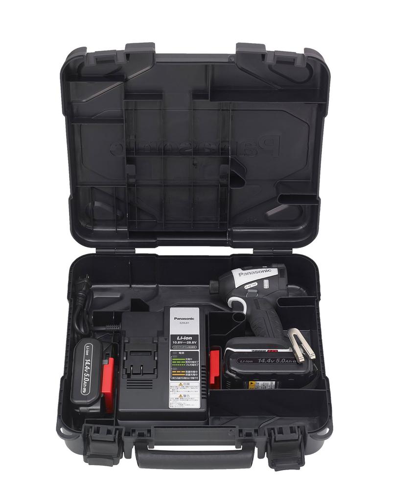 Panasonic Зарядный ударный EZ75A7 Двойной компактный Общая длина 118 мм Легкий Аккумулятор x Зарядное устройство и Кейс в комплекте Ударный шуруповерт Черный (14,4 В/18 В