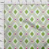 oneOone Cotton Flex Green Fabric Check  Dress Material Fabric Print Fabric By The Yard 40 Inch