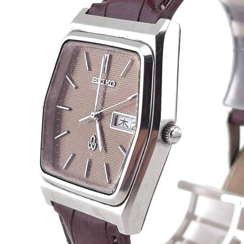 Б/у [Батарея заменена, Винтаж, Ремешок заменен] SEIKO Lord Quartz 7853-5020 / Кварцевые / Нержавеющая сталь, Искусственная кожа / Серебристый, Золотой, Винно-красный