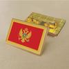 Black Mountain National Flag Brooch 2.5 * 1.5cm Zinc Alloy Die-cast Pvc Color Printing and Coating Golden Rectangular Shape