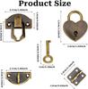 2 Set Antique Bronze Hasp Latch 27 X 30 mm Hasp Latch Mini Box Hinges and Love Locks with Keys Decorative Lock Buckle with Screws for Jewelry Woo
