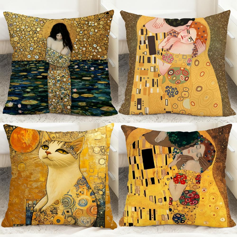 Popular GGustav Klimtied Cushion Cover Comfortable Reversible Pillow Cover Ideal for Car Sofa Bedroom Beyond