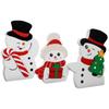 Snowman Christmas Decorations Indoor, Cute Snowman Winter Tiered Tray Decor Set Of 3, Wooden Snowman Xmas Table Decoration For Party Home Shelf Door
