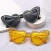 Vintage Diamond Heart Sunglasses Heart-Shaped Sunglasses Shining Sun Glasses Ladies Retro Cool Party Eyewear for Women
