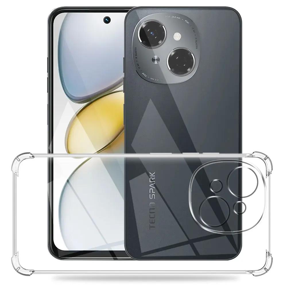 Для Tecno Spark Go 2025 чехол прозрачный силиконовый мягкий чехол для телефона Tecno Spark Go 1 Pop 9 прозрачный противоударный защитный чехол на заднюю панель