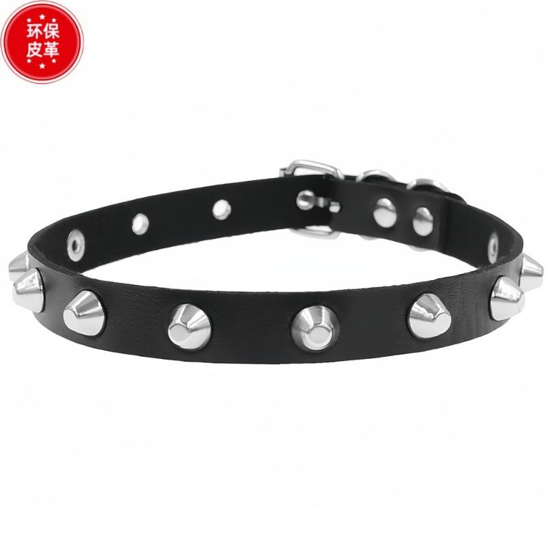 Eco-friendly PU Leather Multi-rivet Punk Metal Rock Harajuku Collar Couple Necklace Collarbone Chain Bracelet