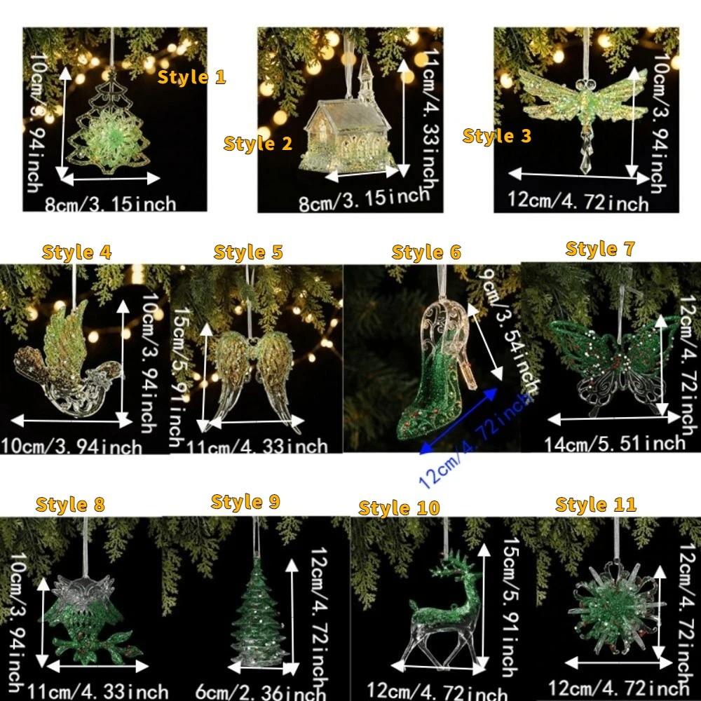 Butterfly Christmas Tree Hanging Decor Glitter Dust Finish Glitter Xmas Tree Ornament Home Party