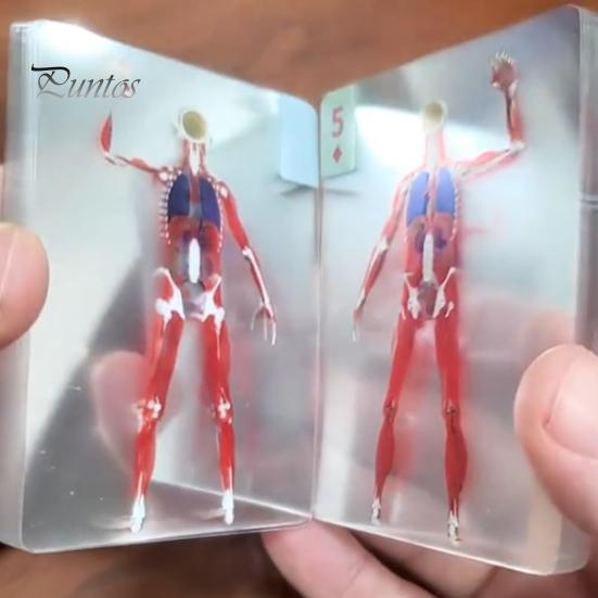 Колода тела Модель скелета Игральные карты Прозрачное 3D Изображение анатомии человека Карты для покера Образовательный подарок для коллекционеров карт Студенты