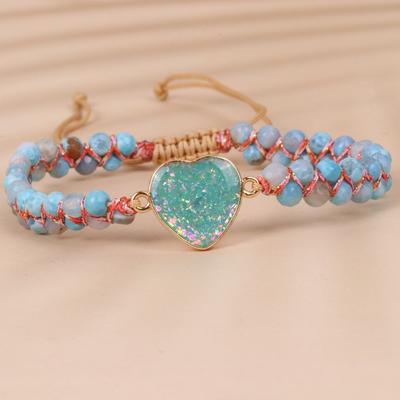 Браслеты Ocean Eye Blue Heart Opal, браслеты ручной работы из бисера