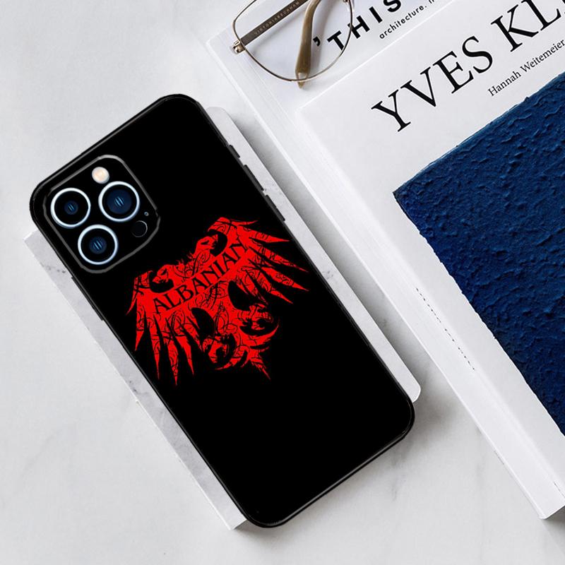 Albania Flag Eagle Case For iPhone 17 Air 15 14 13 12 11 16 Pro Max Mini 16 15 Plus 16e Funda Silicone Cover