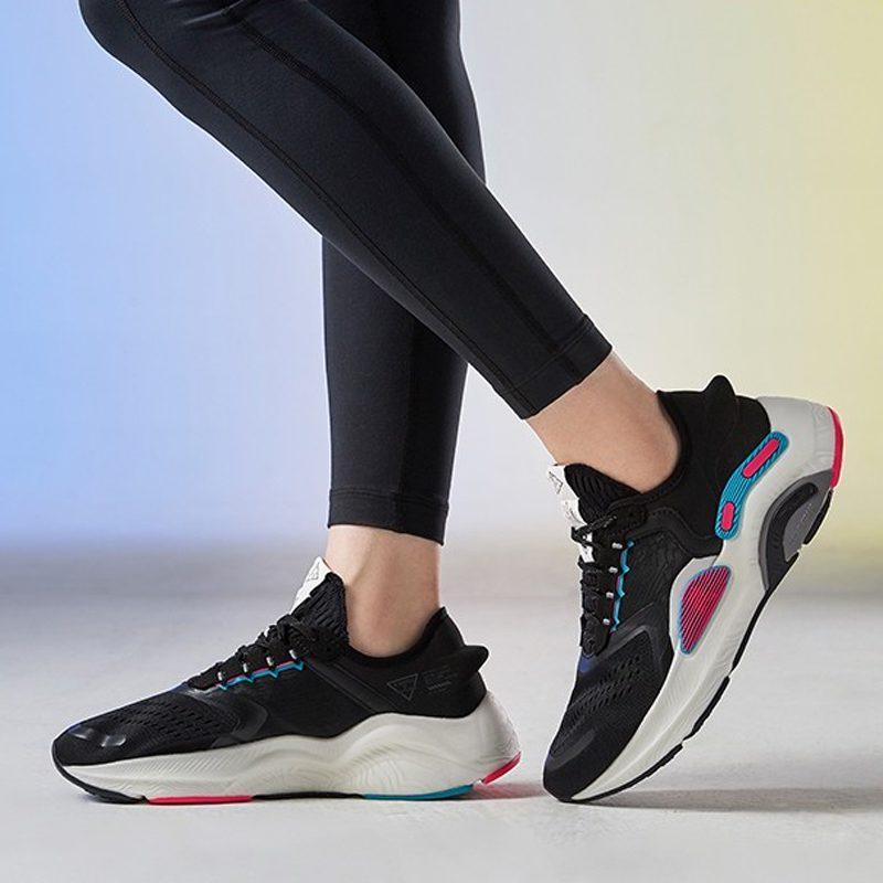 Li Ning Arashi Plus Амортизация Упругая Амортизация Упругая Низкие Кроссовки для Бега Женские Стандартные Черные ARHQ078-5