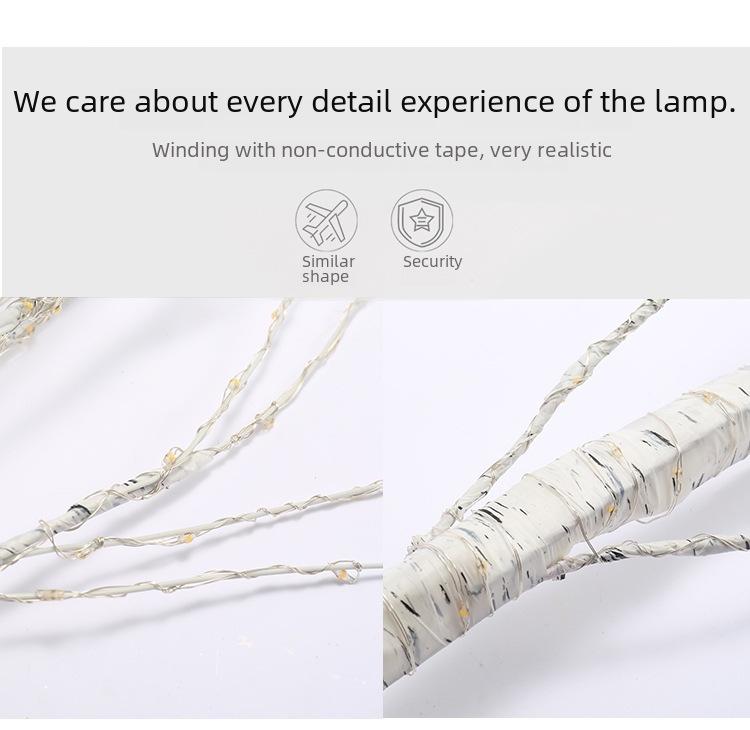 LED Birch Tree Lights: Copper Wire, Multicolor Holiday Decoration for New Year and Christmas