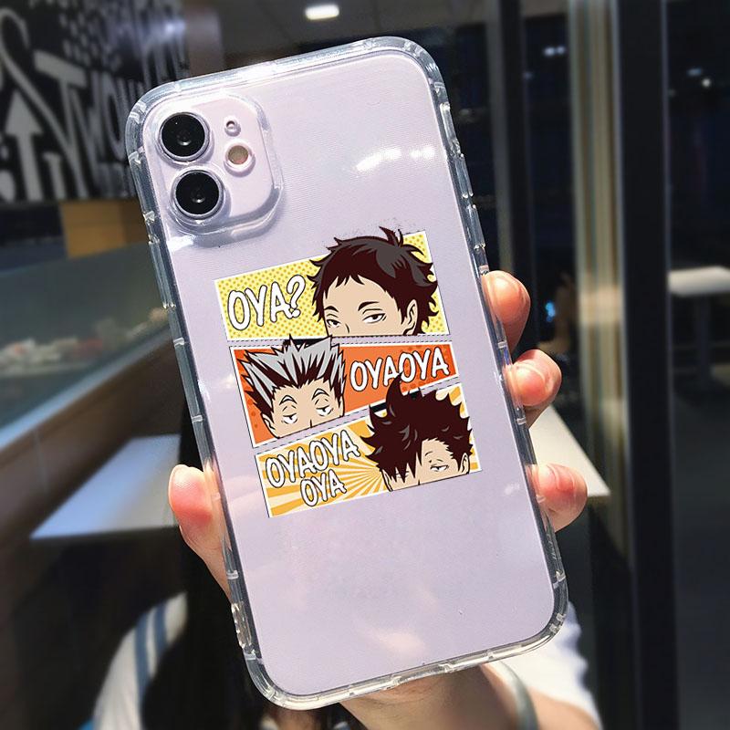 GYKZ милый японский аниме Oya Haikyuu прозрачный чехол для телефона для iPhone 13 11 Pro 12 XR X XS MAX SE20 7 8Plus противоударный мягкий чехол