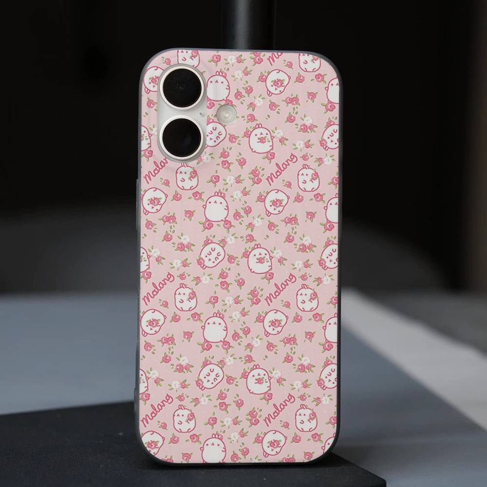 Cartoon Cute M-Molang For IPhone 17 16 15 11 12 13 14 Pro Max Plus Pro Corrugated Translucent Back Phone Cover