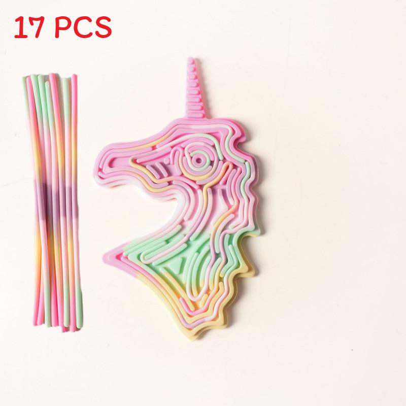 Красочная силиконовая сенсорная развивающая доска для детей с дизайном единорога для снятия стресса