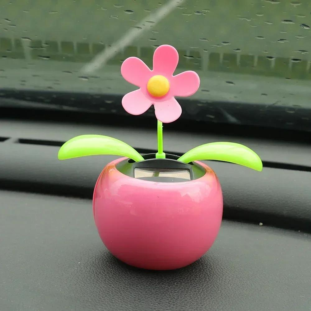 Автомобильные солнечные украшения в виде подсолнуха, качающиеся медоносные пчелы, украшения, аксессуары для приборной панели автомобиля, солнечная энергия, танцующие цветы, украшения