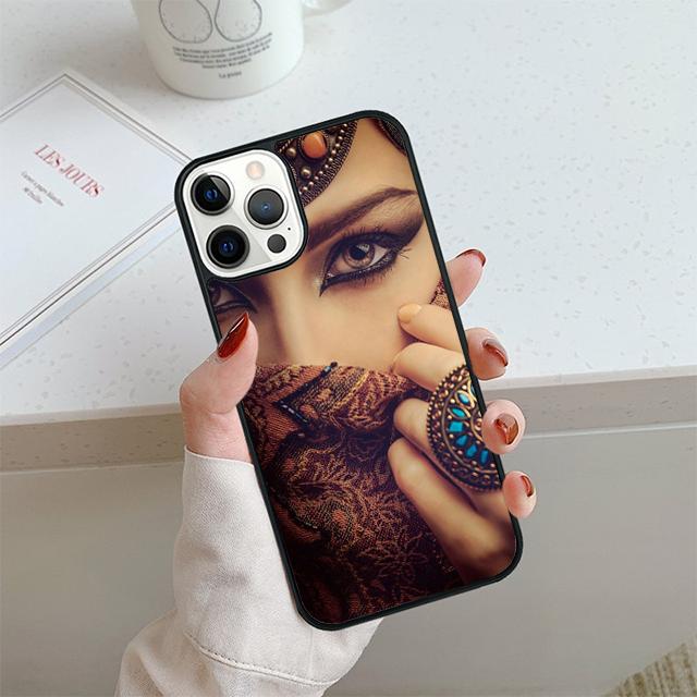 Исламский Хиджаб Девушка Глаз Королева Чехол для Телефона Для iPhone 17 Air 14 15 16 13 12 Чехол Для Apple Pro Max Plus