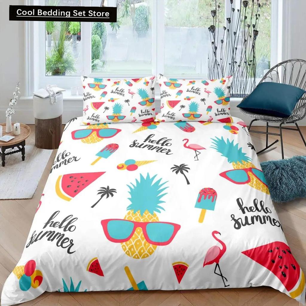 Фламинго пододеяльник комплект постельного белья для девочек цветы тропические животные розовый цветочный полиэстер одеяло покрывало для девочек детей женщин