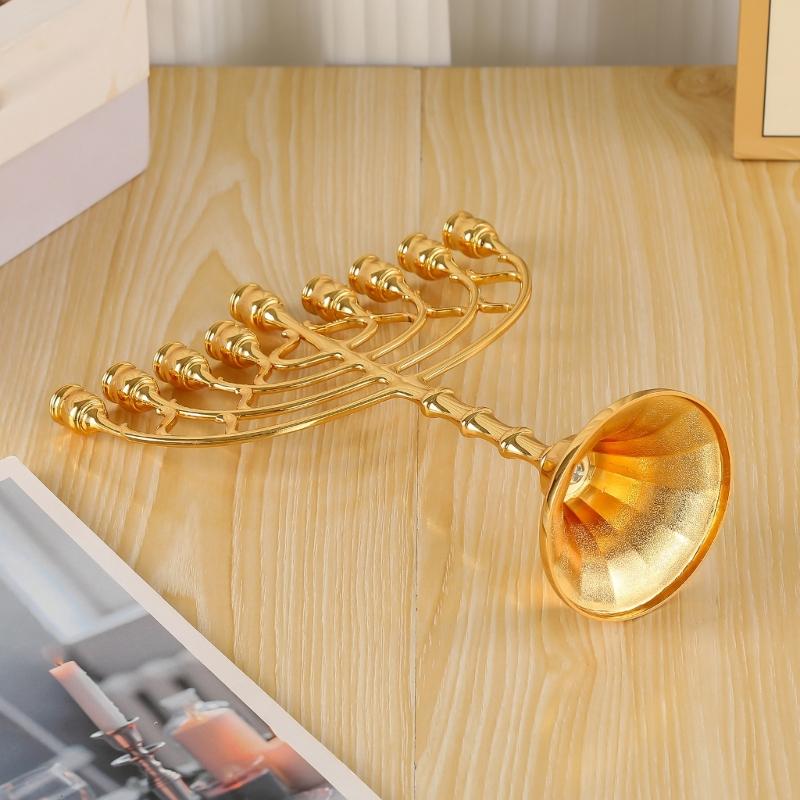 9 Branch Hanukkah Menorah Candle Holders for Shabbat,Tabernacle, Menorahs Chanukah Party Supplies Housewarming Present