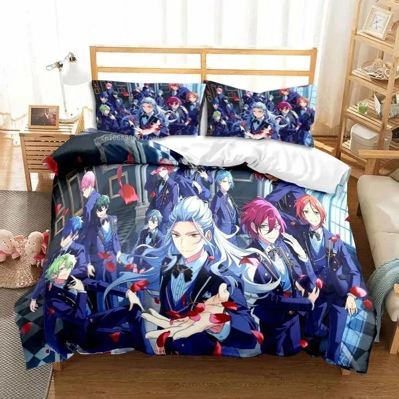 3D Аниме Рок-группа Ensemble Stars Всесезонный Полуторный Комплект Постельного Белья 3 Предмета Комплект Одеяла Пододеяльник Двуспальный Кинг Чехол для Одеяла