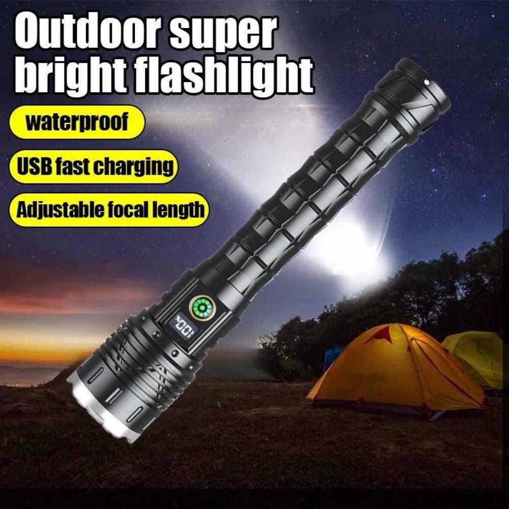 Сверхмощный светодиодный фонарик 100000 люмен Сверхмощный уличный аккумуляторный ручной фонарь 5 режимов Зарядка Type-C Освещение 2000 м