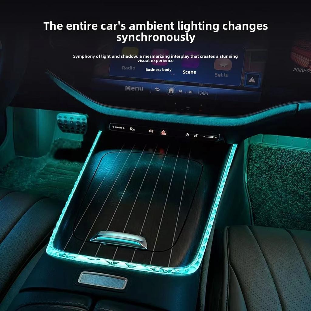 For Mercedes-Benz W214 E-Class Central Control Edge Crystal Light Frame E300 E260 Ambient Light Decorative Frame 2024-2026