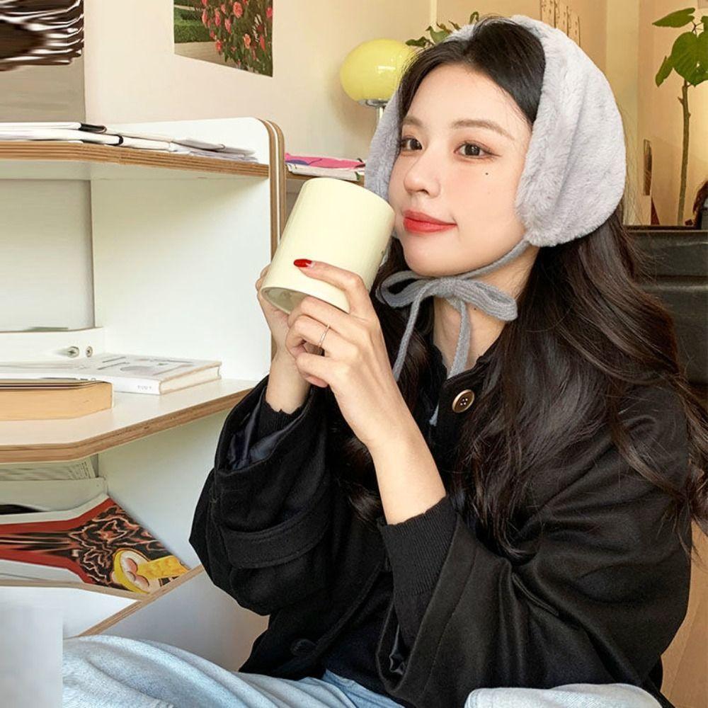 Plush Winter Small Scarf Thick Warm Neck Wrap New Tie Earmuffs