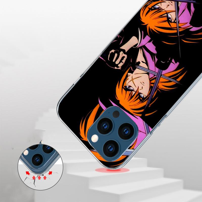 Чехол для телефона Аниме Бродяга Кэнсин Для iPhone 17 Air 16 Pro Max 16E 15 + 14 Plus 11 12 13 Mini 7 8 SE Подарок Печатный Чехол Fundas 17 A