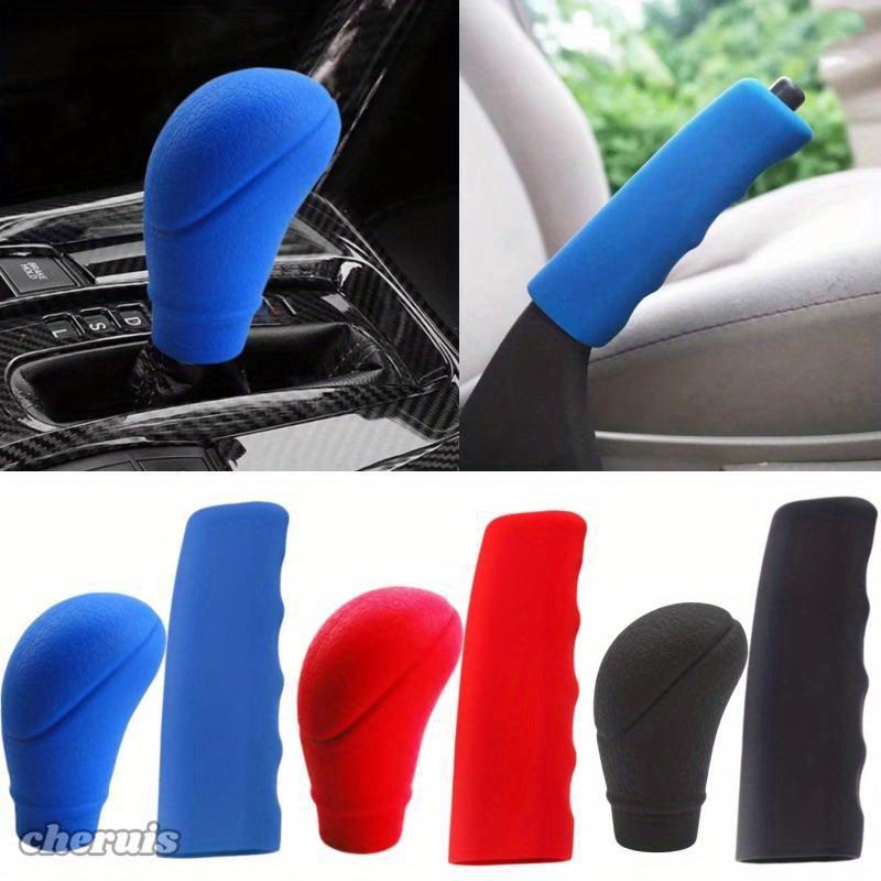 2pcs Car Auto Universal Silicone Shift Gear Knob Covers Handbrake Sleeve Protectors Car Styling Accessory Durable Knob Cover, Gear Shift Knob Cover