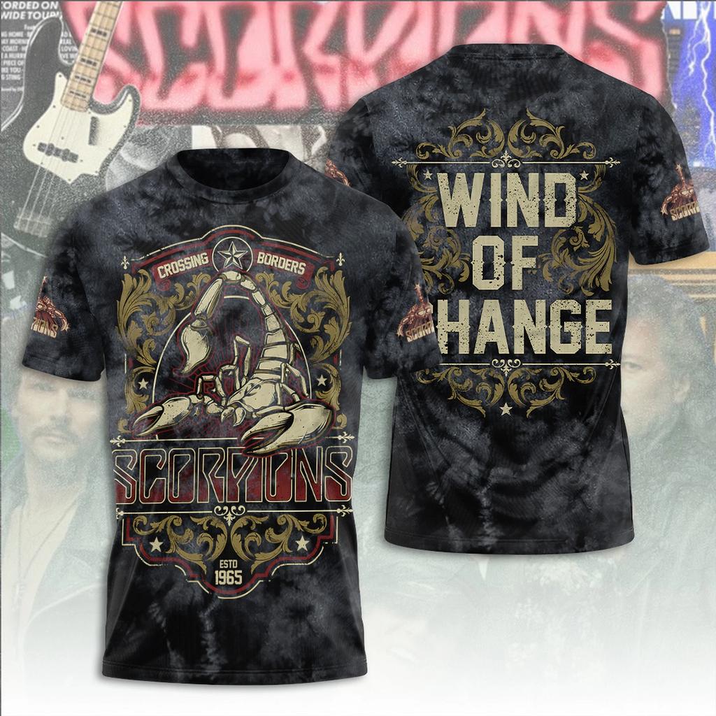Vintage Heavy Metal Rock Scorpions Band Tour 3D Print T-shirt Men Women Fashion Hip Hop Short Sleeve Tops Tees Men Clothing tops