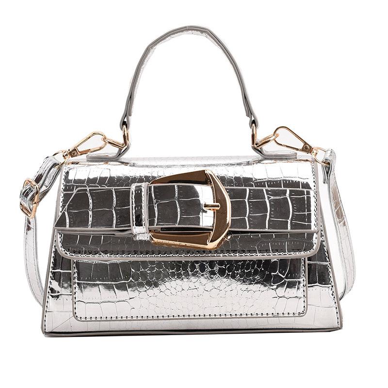 Silver Fashion Women's Shoulder Bag New Temperament Versatile Stone Pattern Handbags Luxury Designer Female Crossbody Bags
