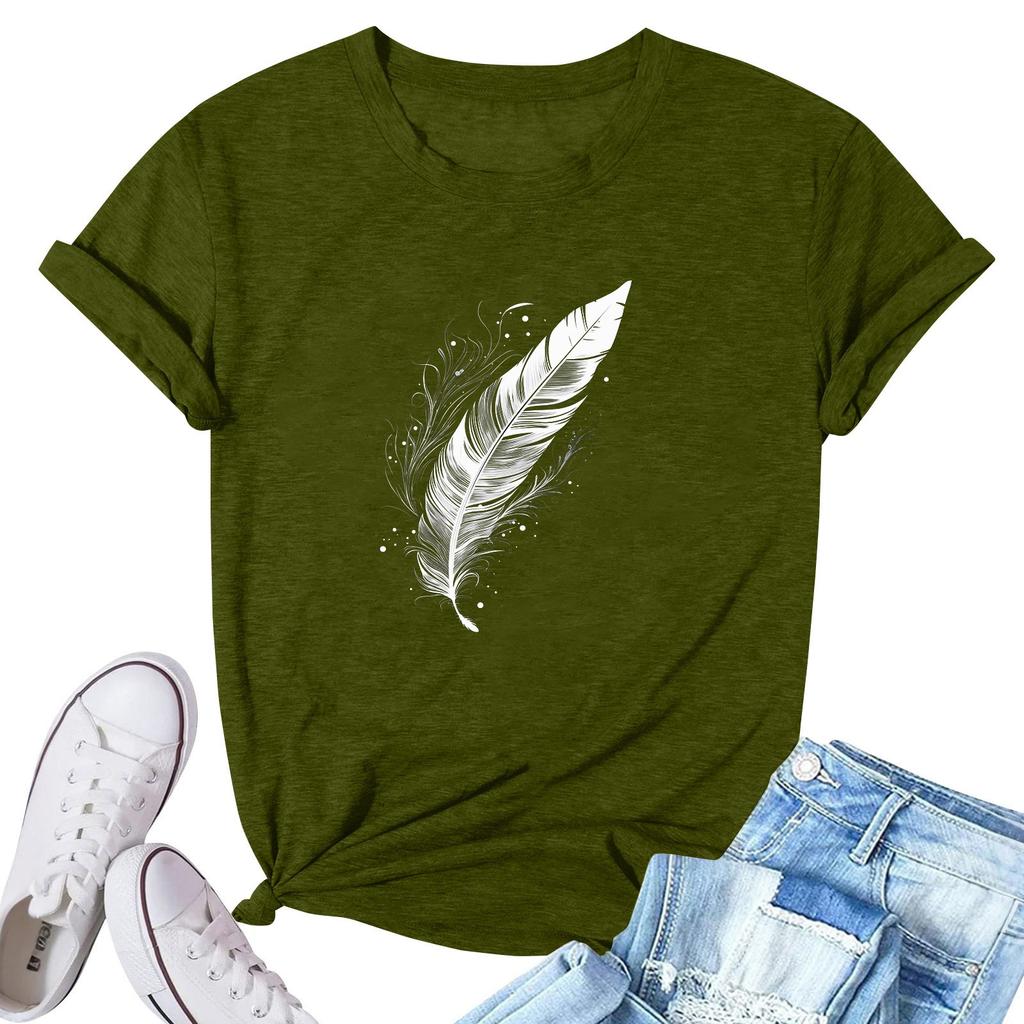 Женская модная повседневная плиссированная футболка с коротким рукавом с принтом