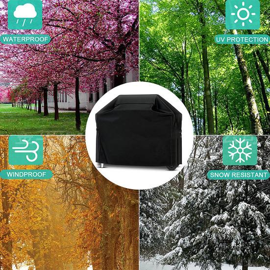 Пылезащитный чехол для гриля для барбекю, водонепроницаемая ткань Оксфорд, устойчивый к ультрафиолетовому излучению, влагостойкий, легко чистящийся, чехол для наружного гриля
