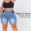 Women's Size Shorts Bermuda Jean Shorts Plus with Pockets Butt Lifting