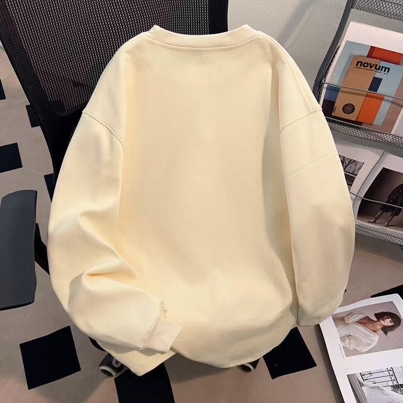 Men's American Retro Lion Hoodie – Thick, Loose, Versatile, Plus Velvet, Round Neck for Autumn/Winter