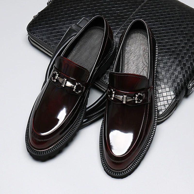Fashion Men Leather Shoes Slip On Business Dress Shoes D379