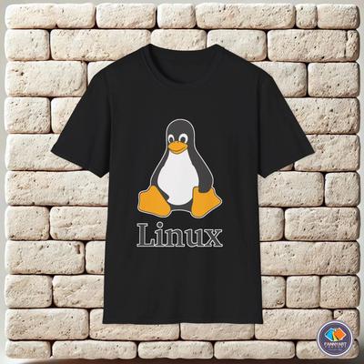 Унисекс Футболка с Логотипом Tux Linux