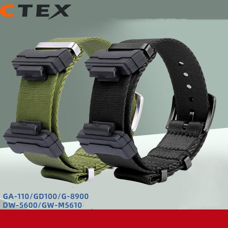 Адаптер 16 мм + Нейлоновый ремешок для Casio Gshock GA120 GA100 5600 GWM5610 DW6600 Аксессуары для ремешка часов