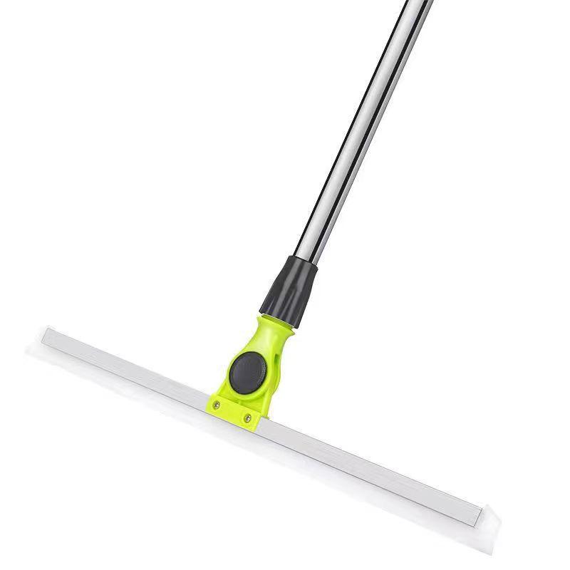 Зеленая телескопическая штанга 1,5 м, напольный скребок для кухни и ванной комнаты - Силиконовая волшебная метла и скребок для воды