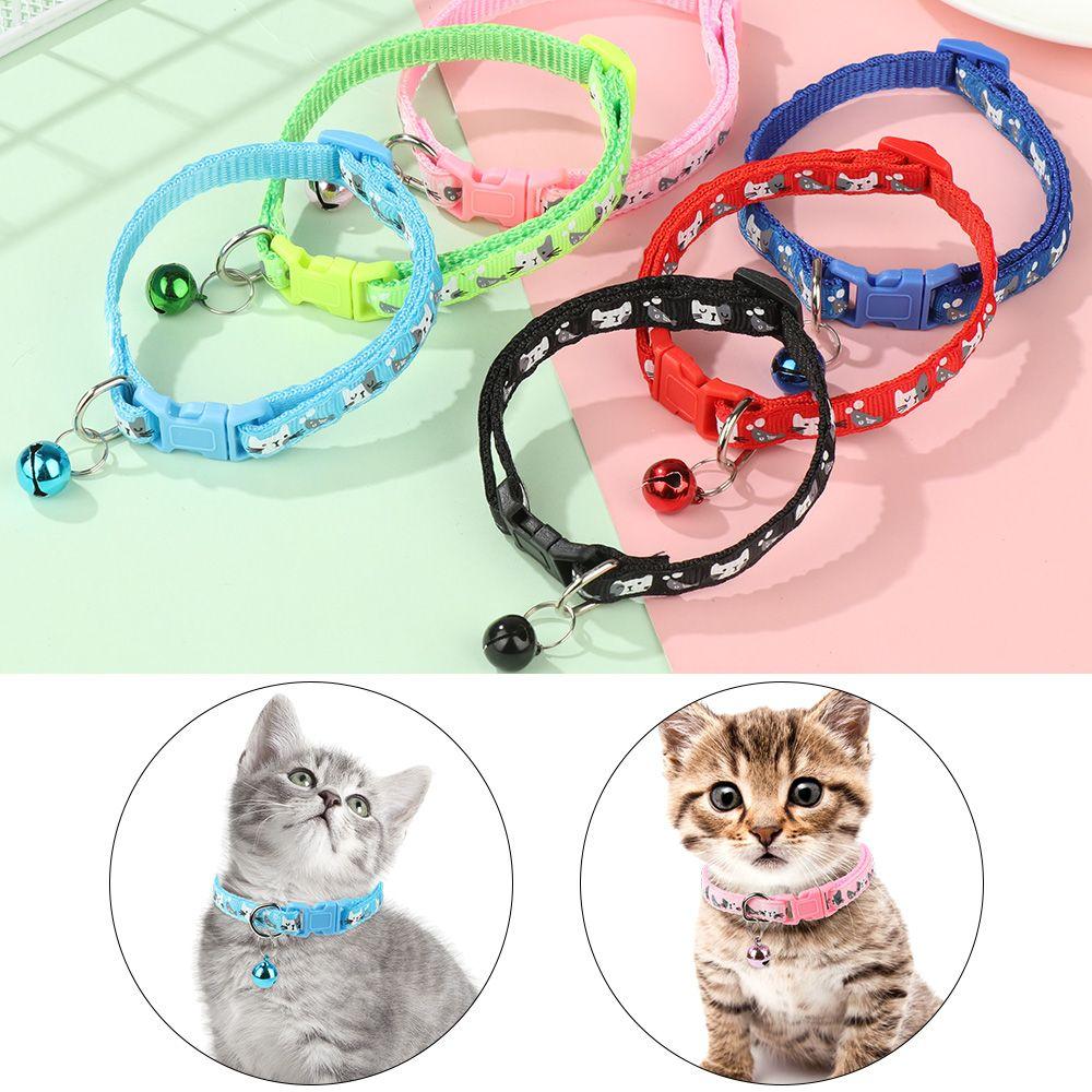 New Adjustable With Bell Kitten Safety Cat Collar Quick Release Breakaway