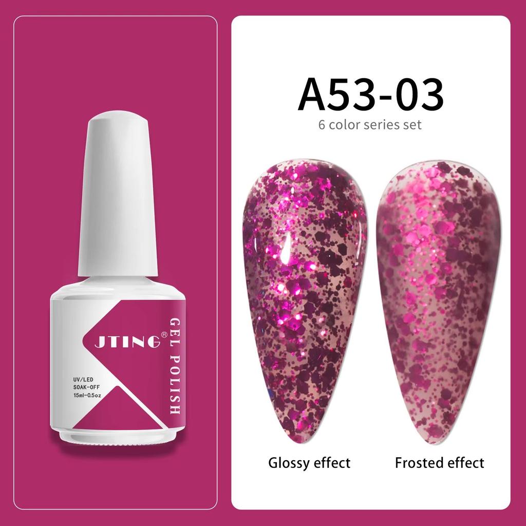 JTING Фабричный поставщик материалов для ногтей Набор гель-лаков для ногтей 6 цветов OEM Частная марка 15 мл УФ-гель-лак Индивидуальный логотип бренда