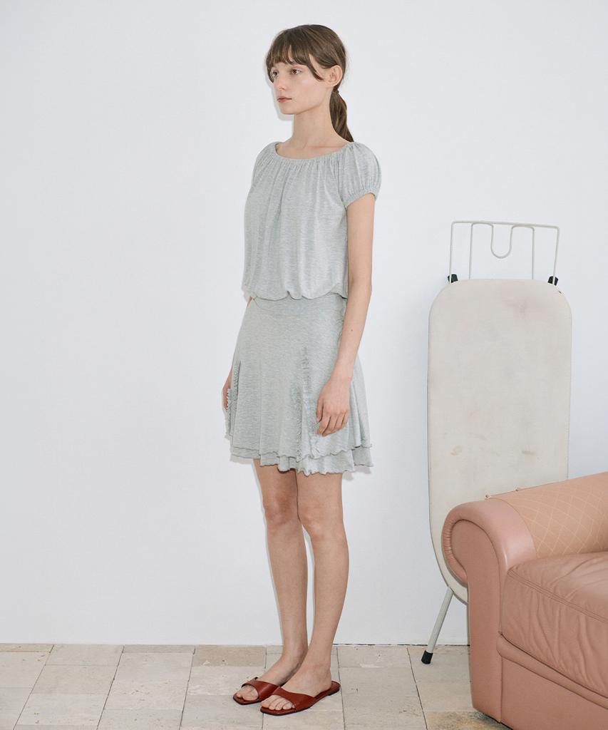 Sinun Drape Jersey Mini One-Piece (Melange Gray)