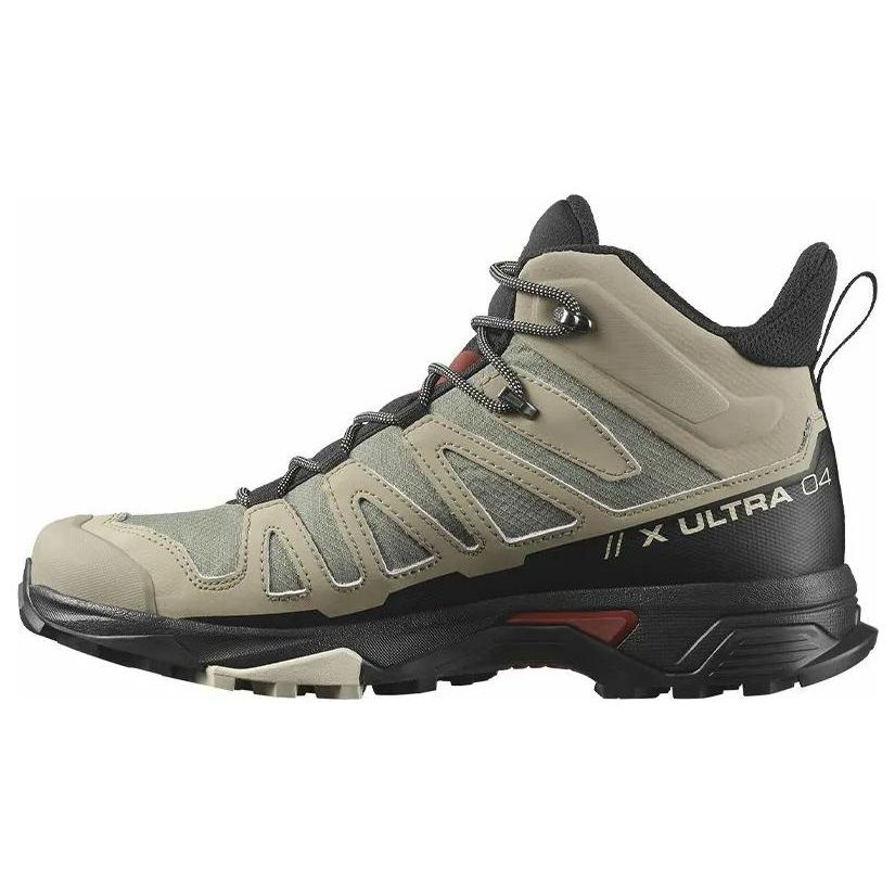 SALOMON X Ultra 4 Mid Gtx Durable Breathable Outdoor Functional Shoes Men Shoes Khaki-Green 473525