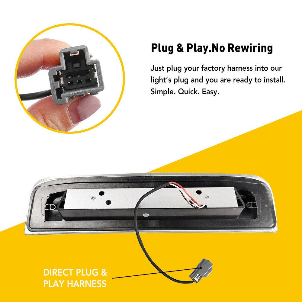 3rd High Brake Light Cargo Lamp Fit For GMC Sierra Chevy Silverado Smoked 14-18