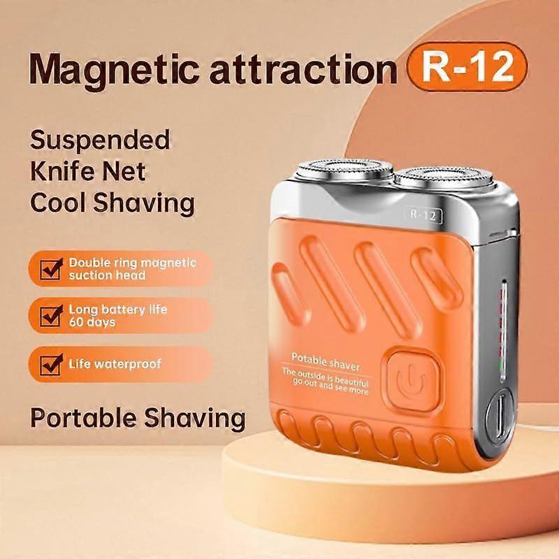 2026 Latest Model Mini Portable Electric Razor for Men, Travel Beard with Double-Ring Blades, USB Rechargeable Waterproof Mini Shaver, Mag