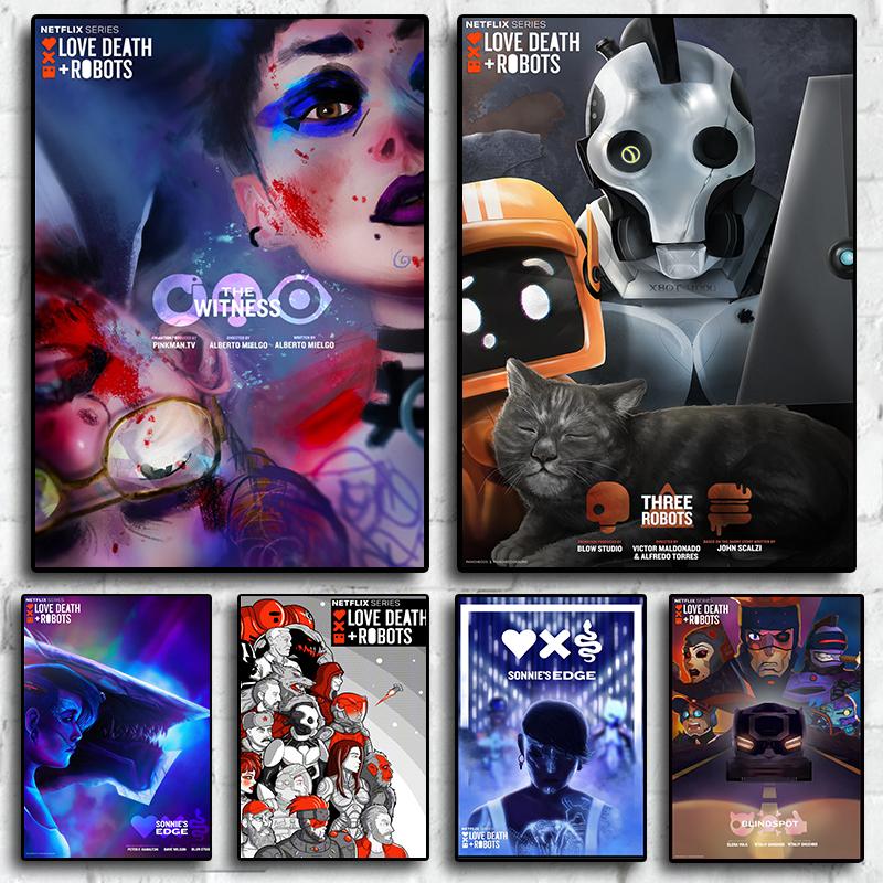 Классические европейские и американские фильмы «Любовь, смерть и роботы», картины для комнаты, гостиная, холст, живопись, домашний декор, принт, постер