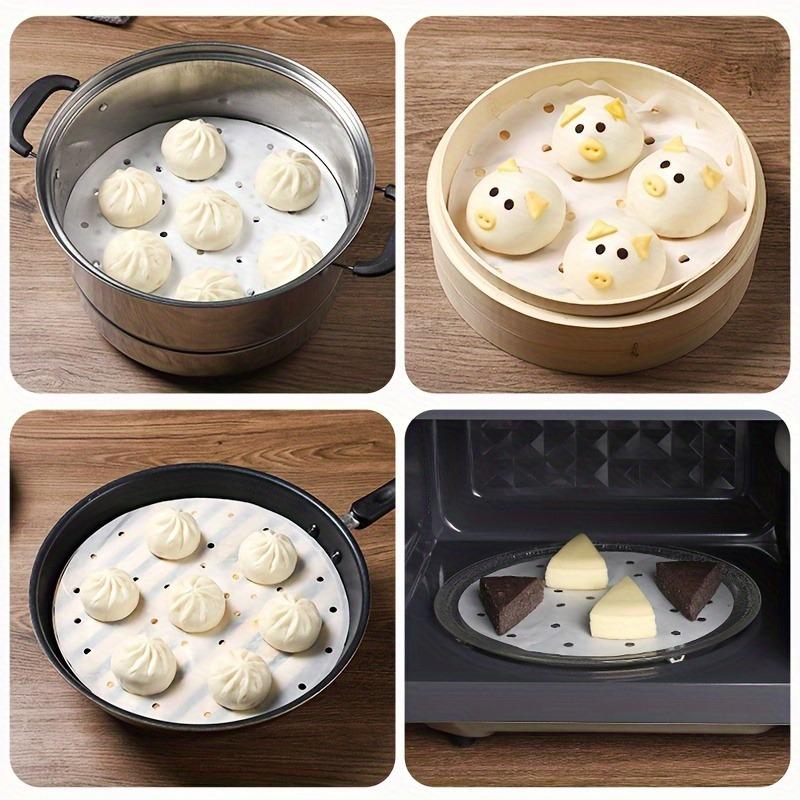 100 шт 24 см/9,45 дюйма, Одноразовая маслостойкая водонепроницаемая бумага для выпечки печенья, аэрофритюрницы, гриля, корзины для приготовления на пару