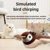 Interactive Cat Toys Rechargeable Flying Bird Rat Cat Toy Chirping Flapping Bird Can Add Catnip Touch Activated Plush Toy